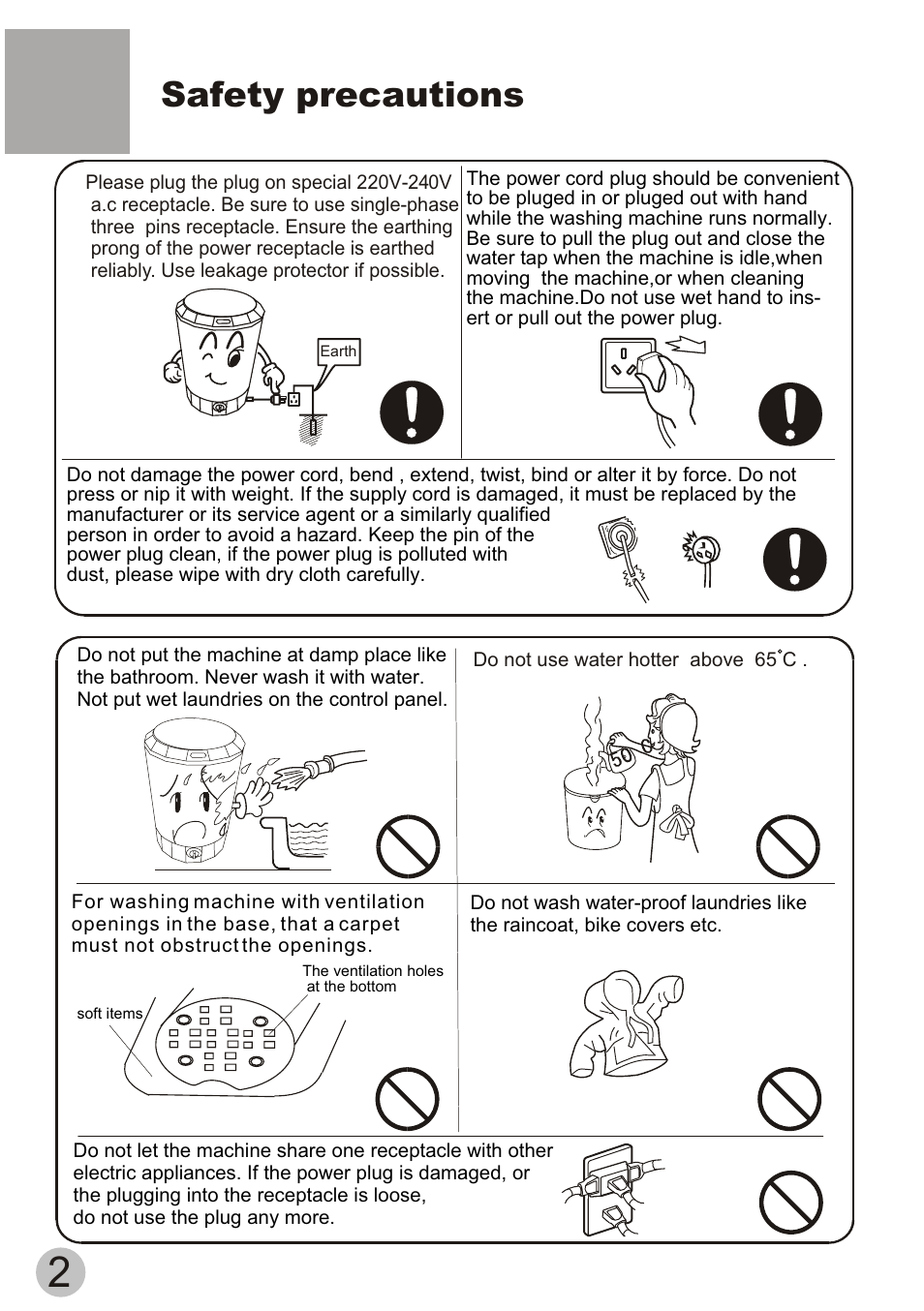 Safety precautions | haier XPBM15-0501 User Manual | Page 4 / 12