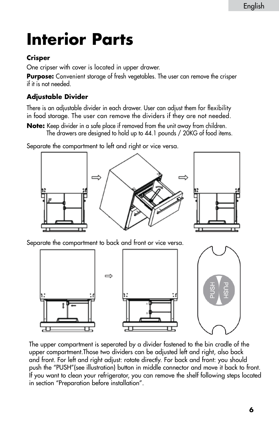 Interior parts | haier DD400RS User Manual | Page 7 / 40