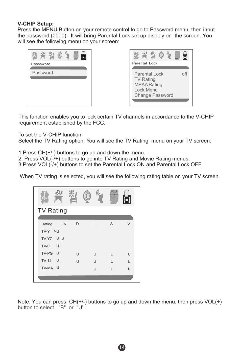 Tv rating | haier TDC1354AD User Manual | Page 15 / 32