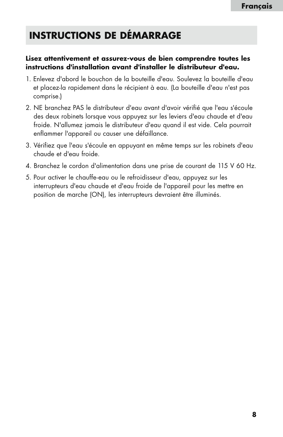 Instructions de démarrage | haier WDNS121SS User Manual | Page 23 / 44