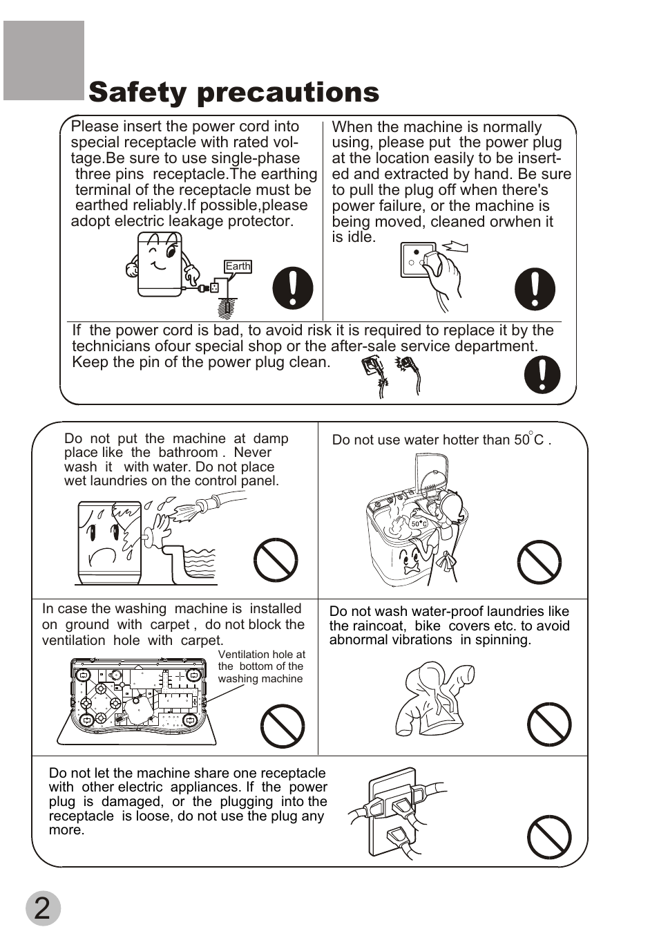 Safety precautions | haier XPB60-111S User Manual | Page 4 / 20