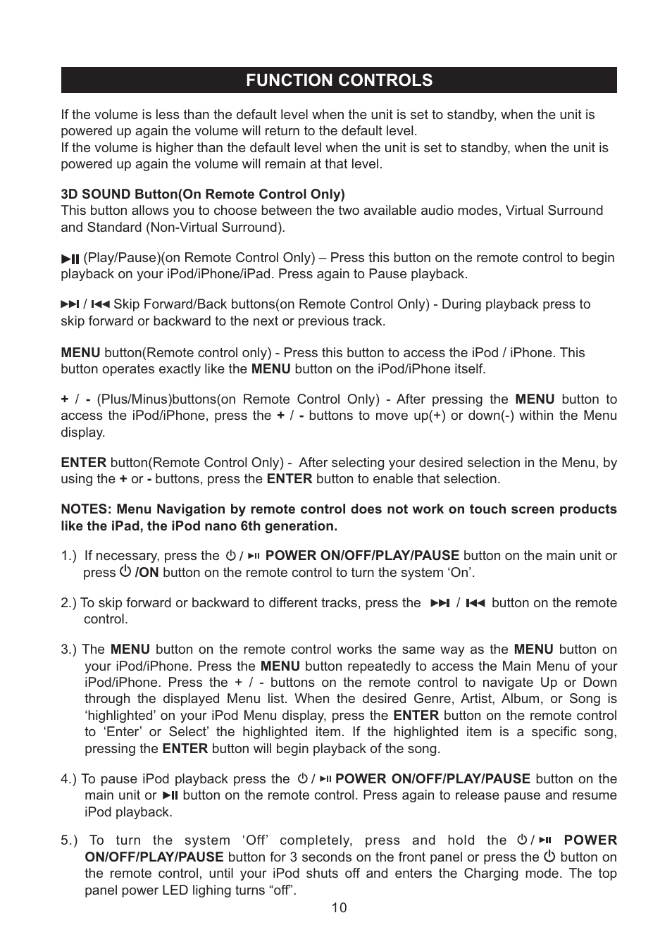 Function controls | haier IPD-100 User Manual | Page 11 / 22