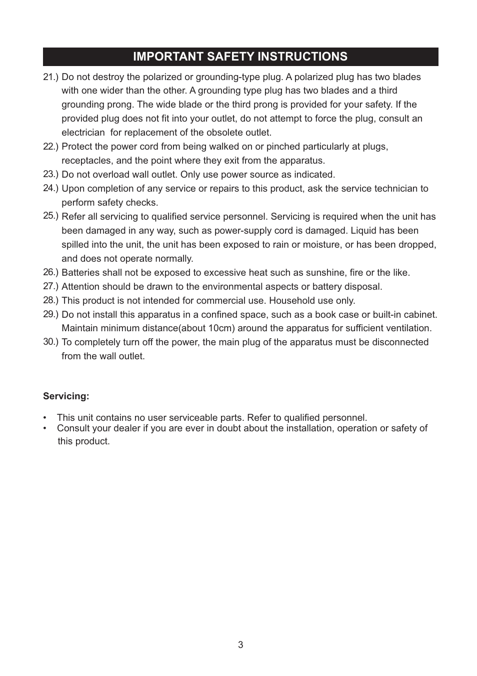 Important safety instructions | haier IPD-100 User Manual | Page 4 / 22