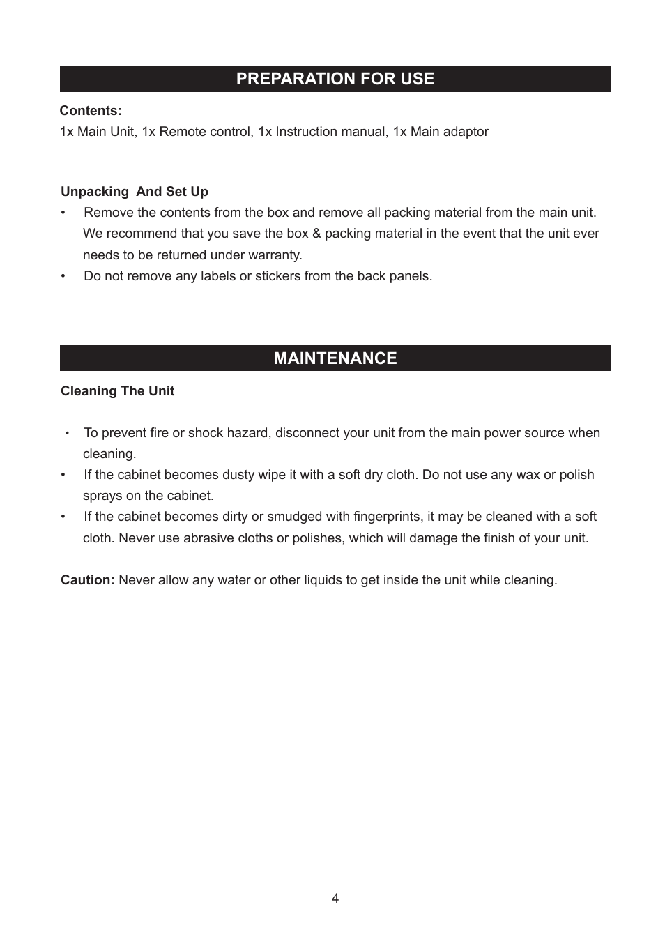 Preparation for use maintenance | haier IPD-100 User Manual | Page 5 / 22