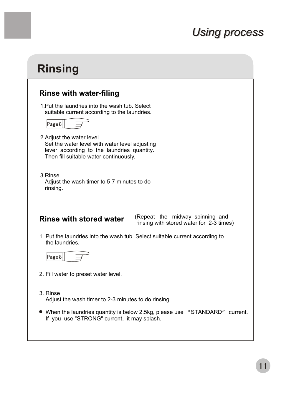 Using process, Rinsing | haier WMS656 User Manual | Page 13 / 20