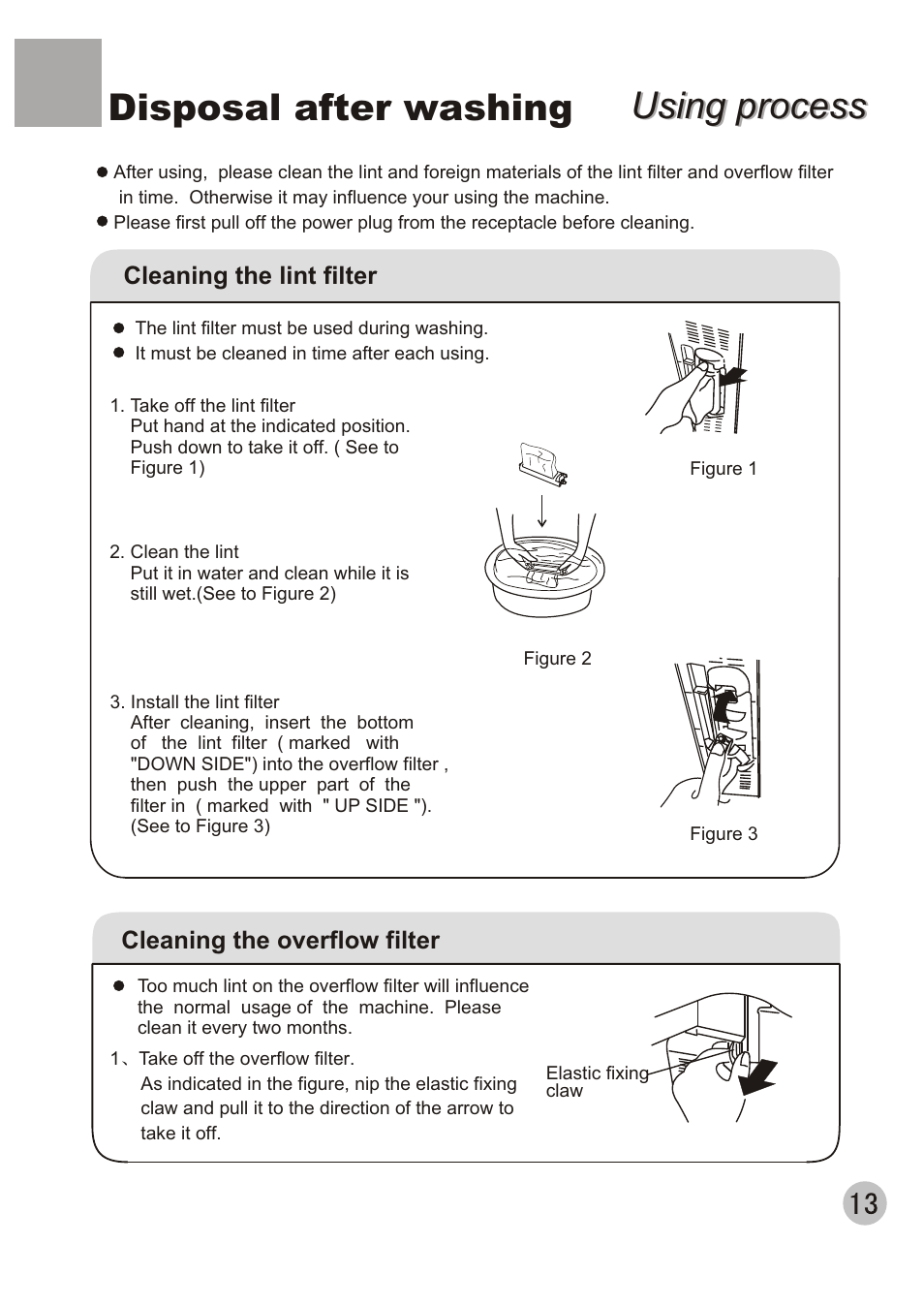 Using process, Using process disposal after washing | haier WMS656 User Manual | Page 15 / 20