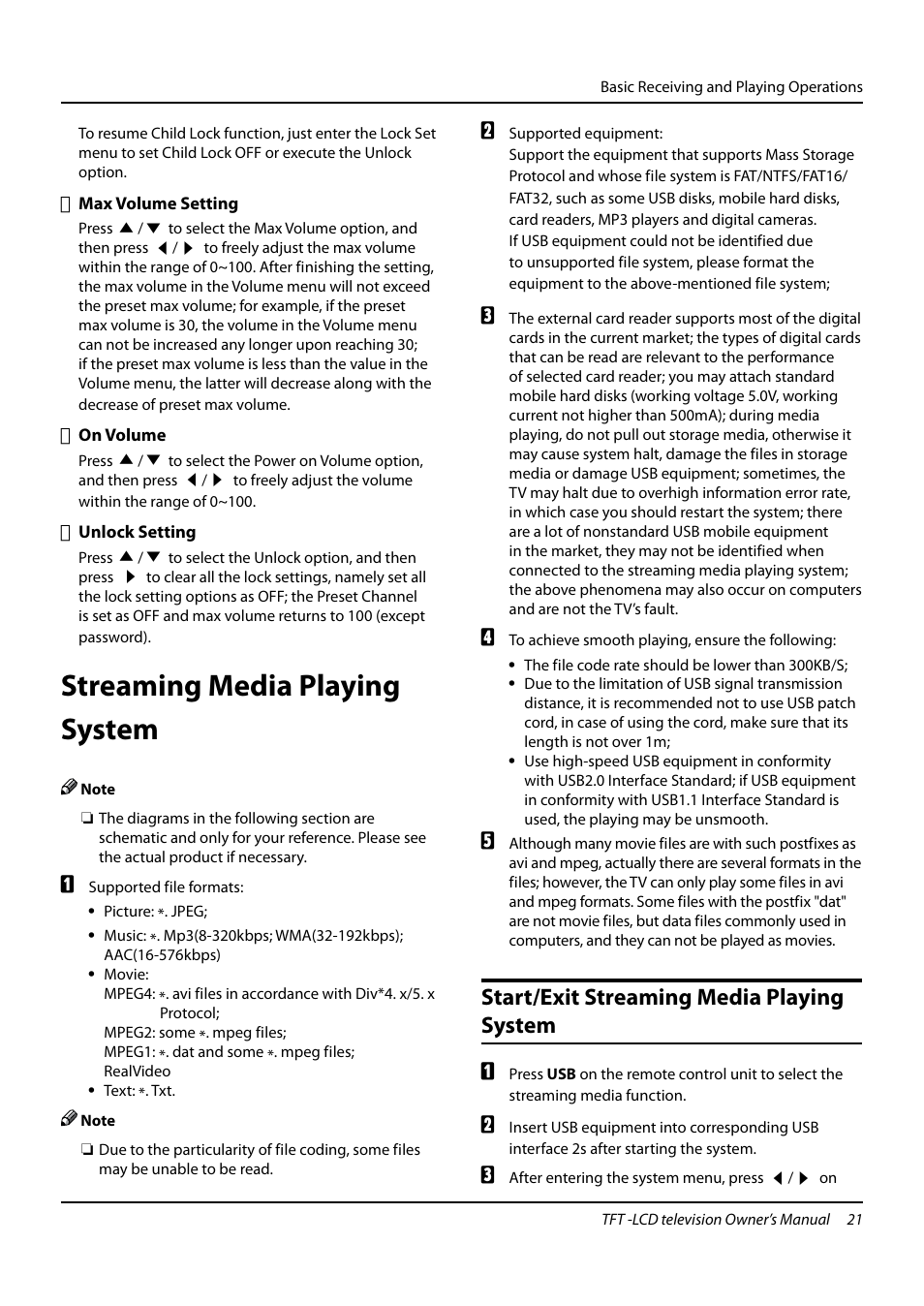 Streaming media playing system, Start/exit streaming media playing system | haier TFT-LCD TELEVISION L32K3 User Manual | Page 21 / 27
