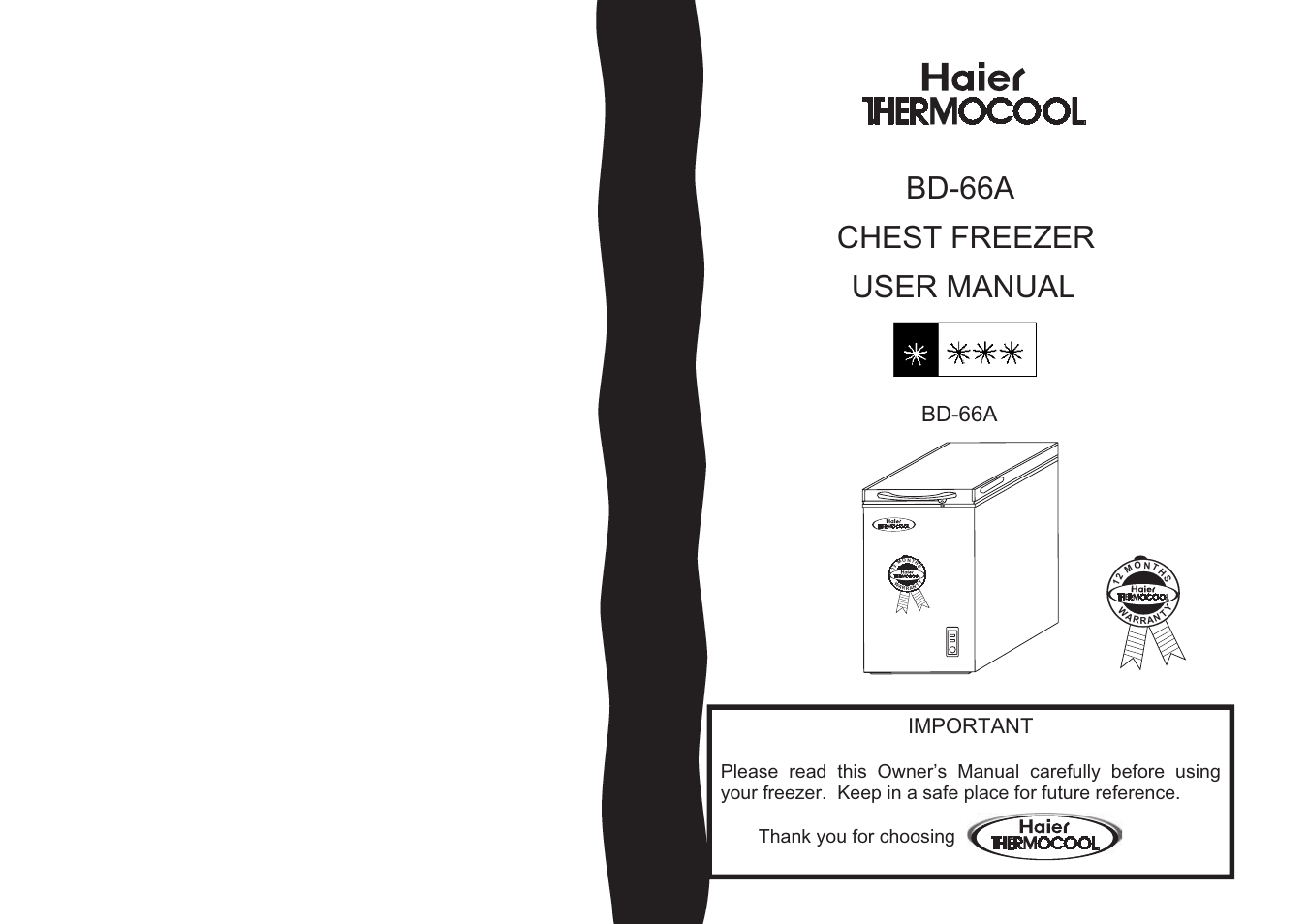 haier THERMOCOOL BD-66A User Manual | 10 pages