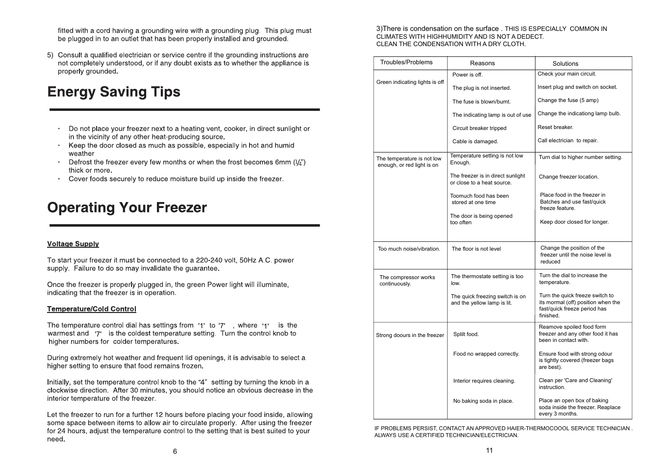 haier THERMOCOOL BD-66A User Manual | Page 8 / 10