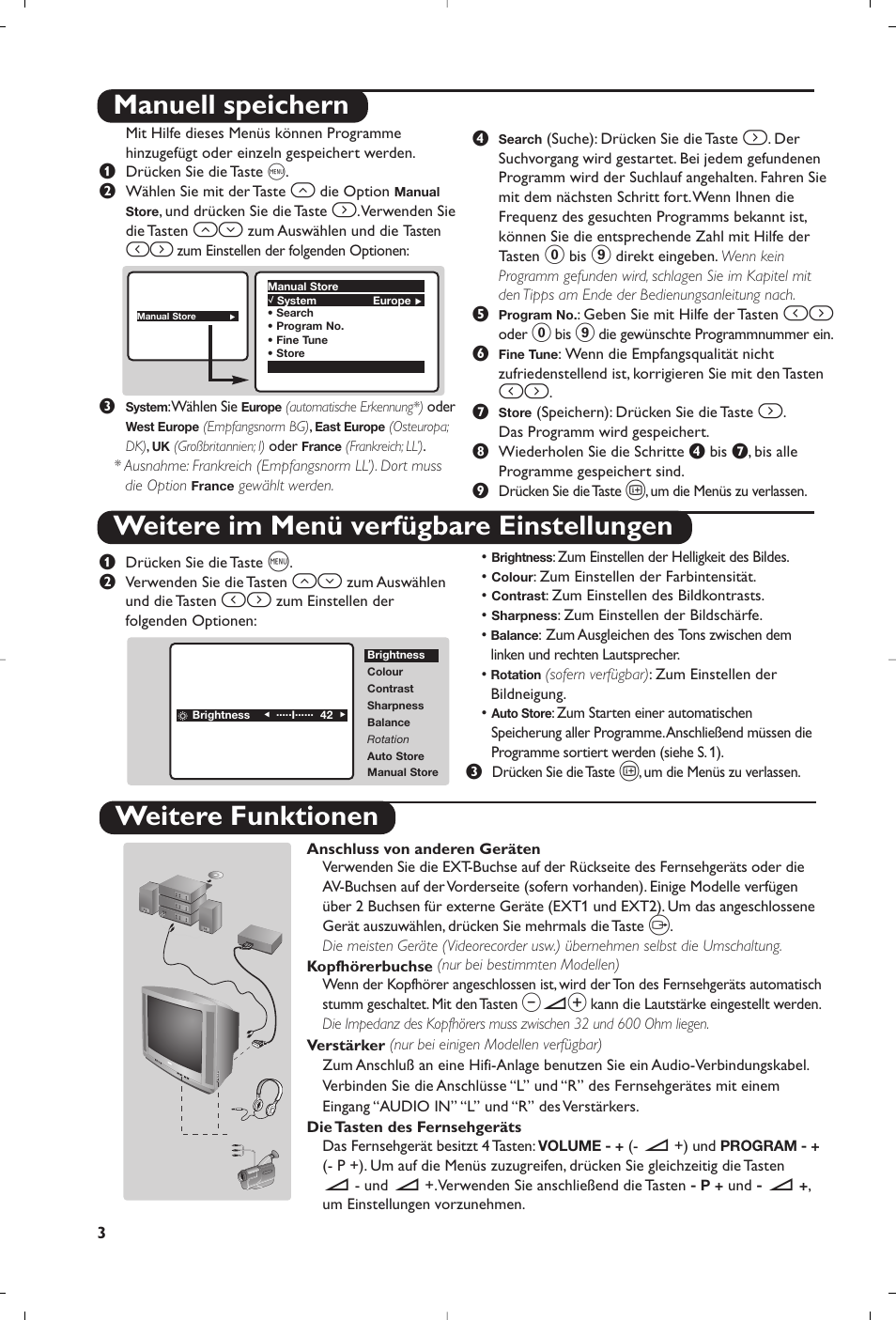 Weitere funktionen | Philips 21PT5458 User Manual | Page 20 / 96