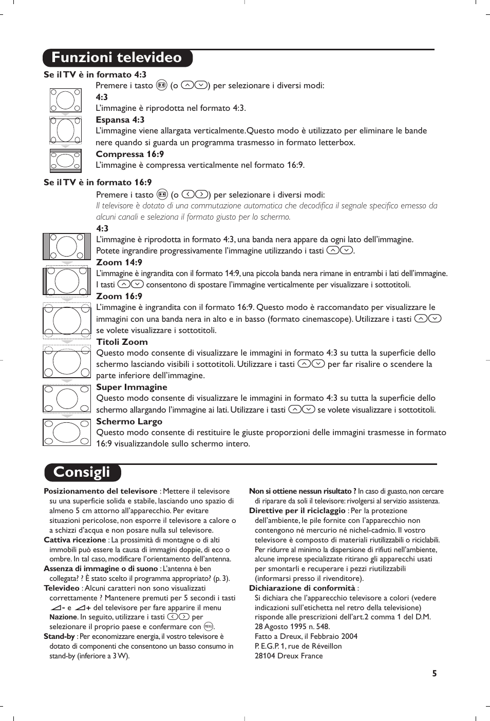 Consigli, Funzioni televideo | Philips 21PT5458 User Manual | Page 27 / 96