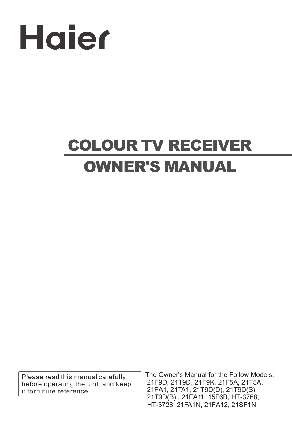 haier 21T5A User Manual | 32 pages