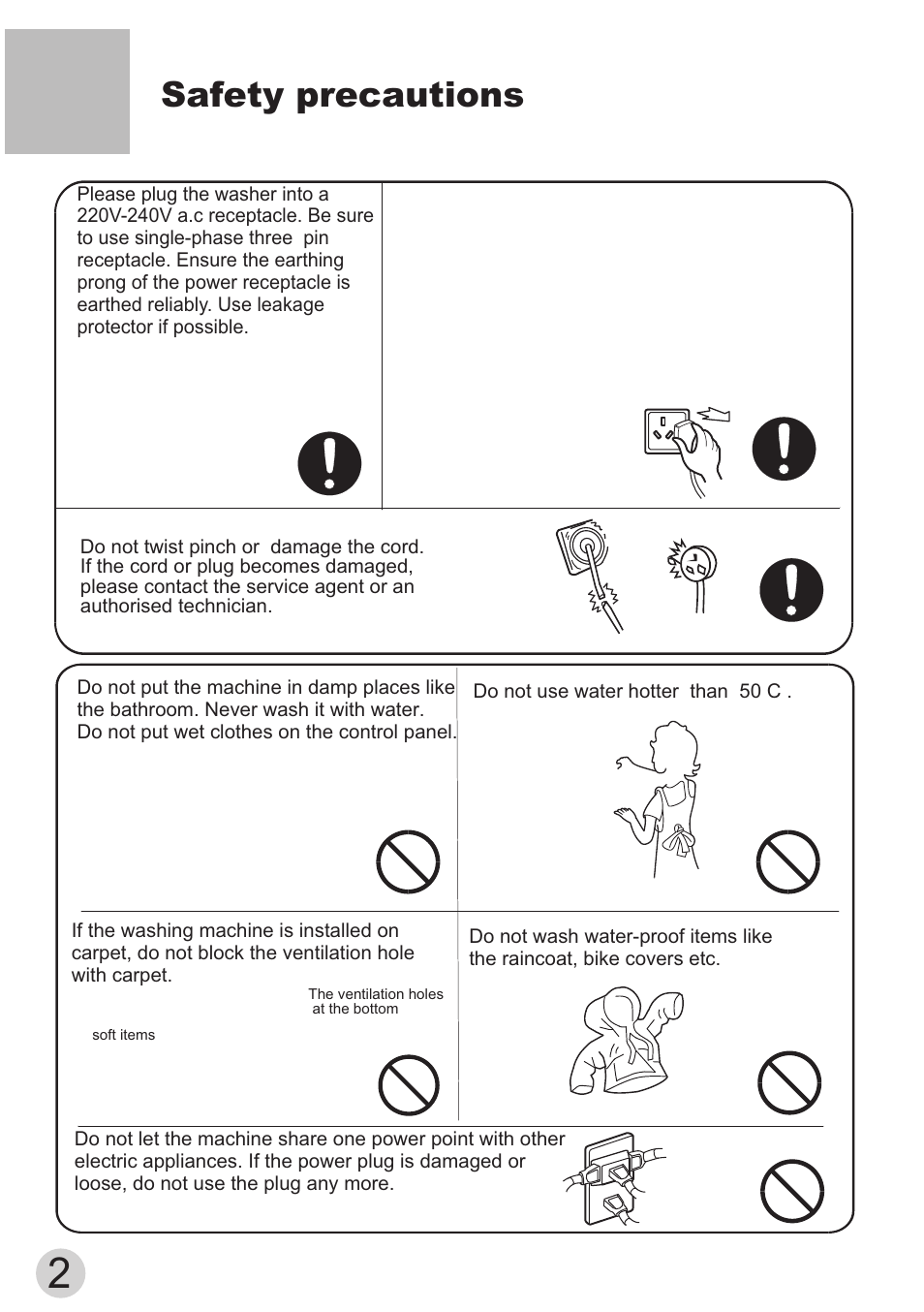 Т³гж 4, Safety precautions | haier Mini Washing Machine XPBM15-0501 User Manual | Page 4 / 12