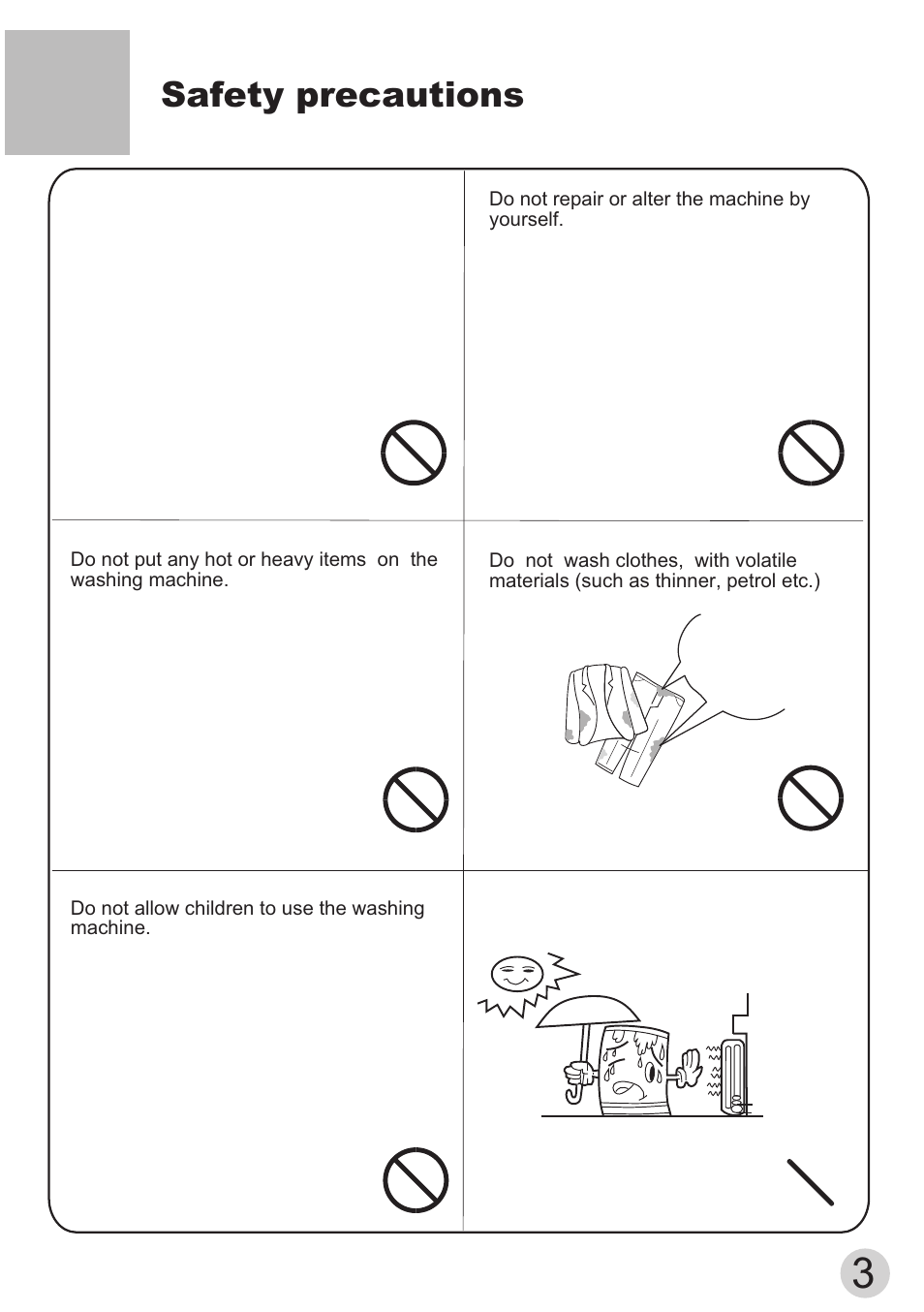 Т³гж 5, Safety precautions | haier Mini Washing Machine XPBM15-0501 User Manual | Page 5 / 12