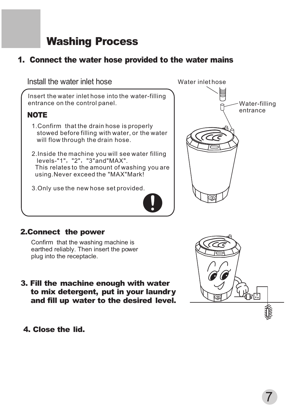Т³гж 9, Washing process | haier Mini Washing Machine XPBM15-0501 User Manual | Page 9 / 12