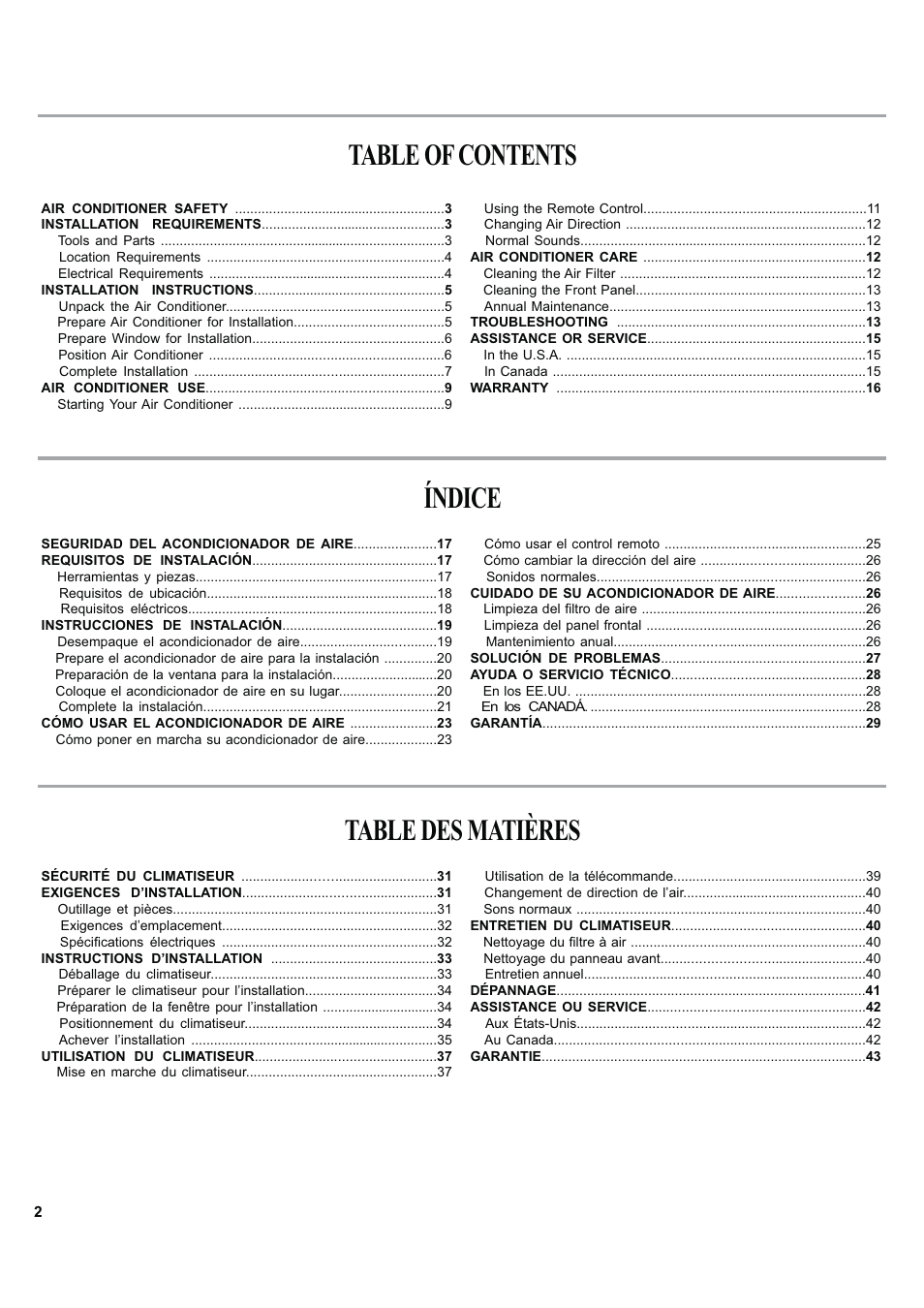 haier ESA424J-L User Manual | Page 2 / 44