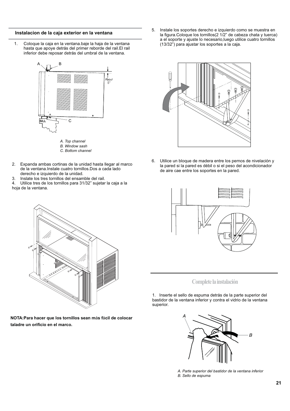 Complete la instalación | haier ESA424J-L User Manual | Page 21 / 44