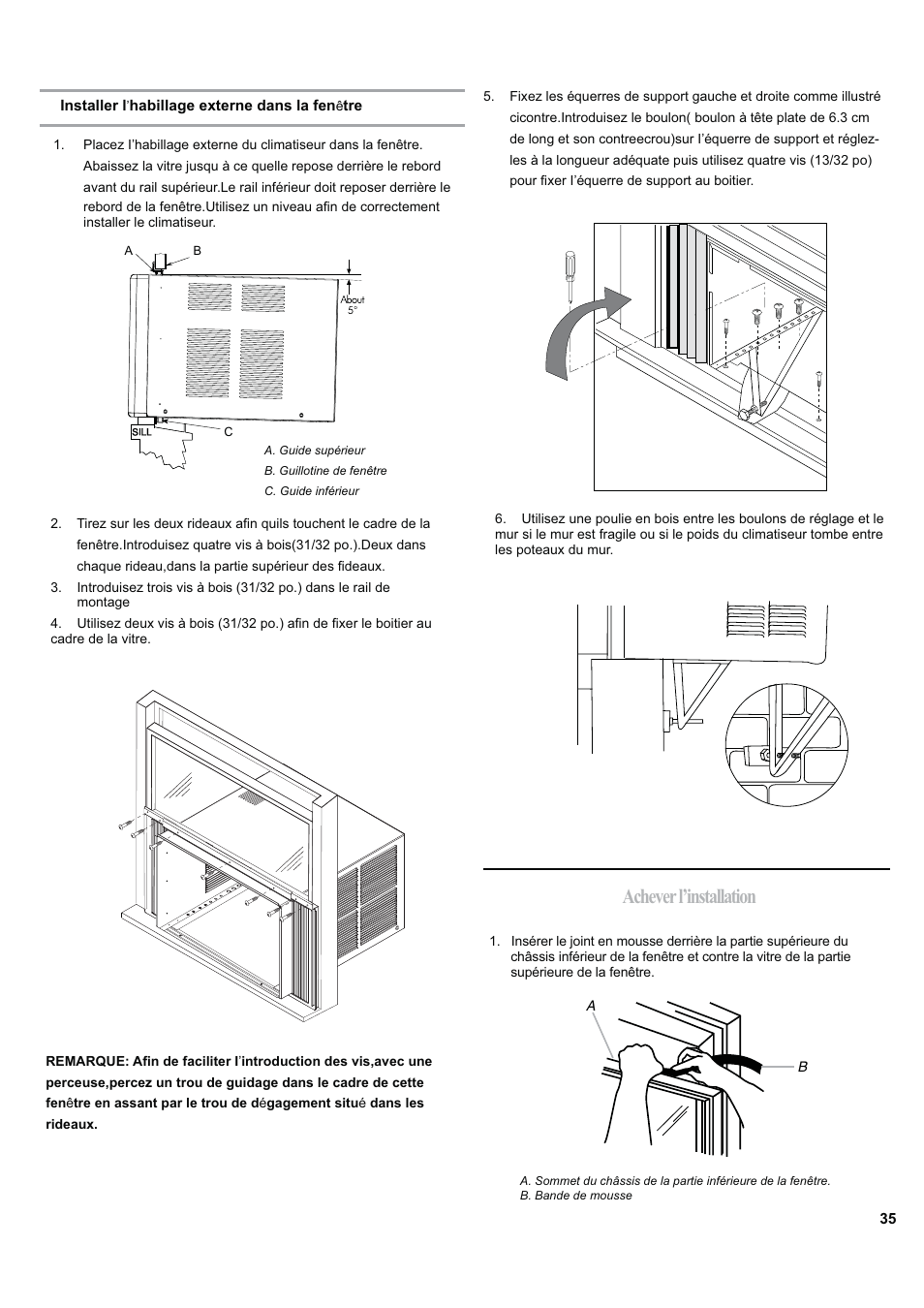 Achever l’installation | haier ESA424J-L User Manual | Page 35 / 44