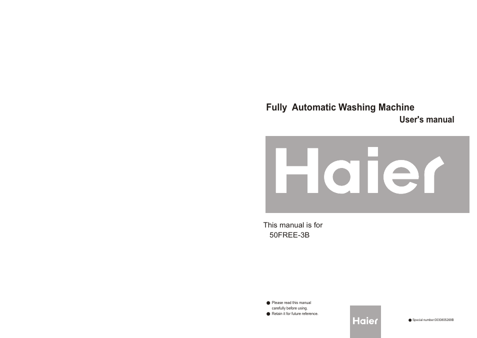 haier 50FREE-3B User Manual | 10 pages