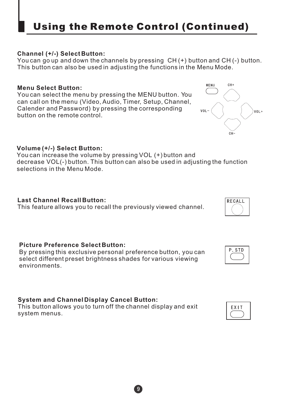 Using the remote control (continued) | haier HTN20R16 User Manual | Page 11 / 24