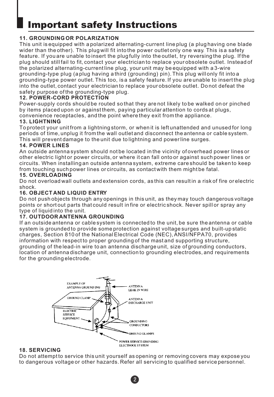 Important safety instructions | haier HTN20R16 User Manual | Page 4 / 24