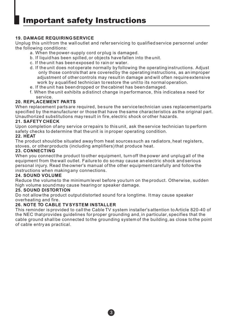 Important safety instructions | haier HTN20R16 User Manual | Page 5 / 24