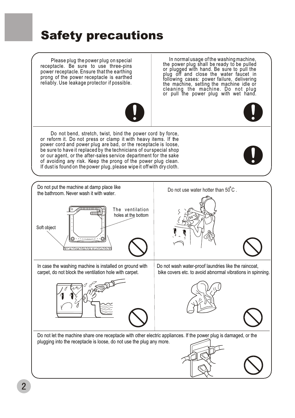 Safety precautions | haier HWM120-01 User Manual | Page 4 / 20