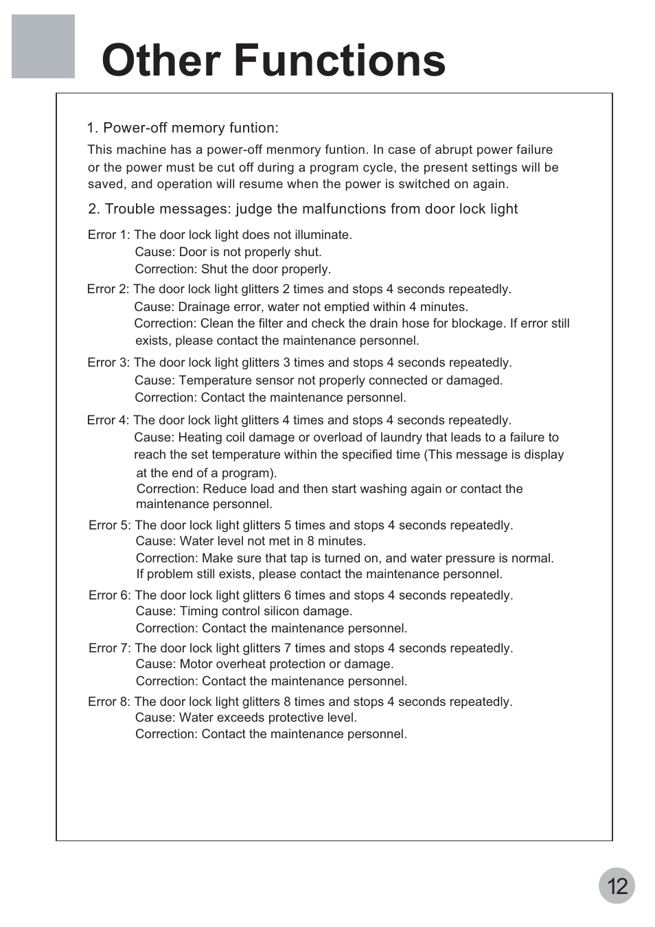Other functions | haier HA1000TE User Manual | Page 14 / 18