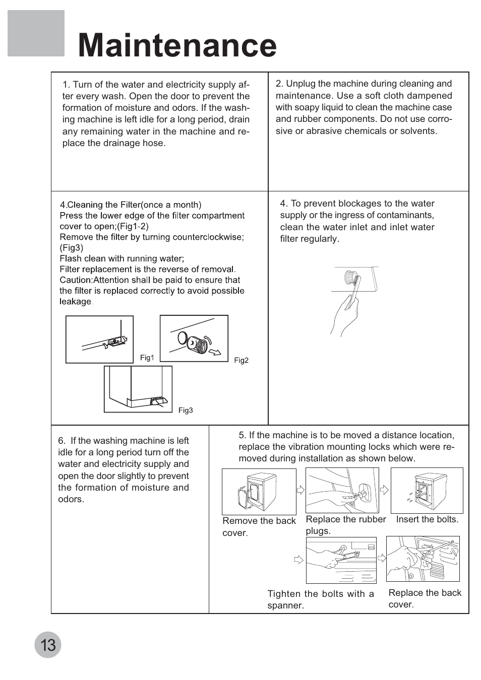 Maintenance | haier HA1000TE User Manual | Page 15 / 18