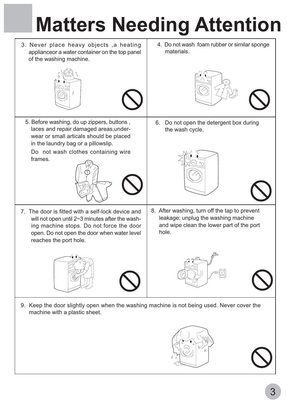 Matters needing attention | haier HA1000TE User Manual | Page 5 / 18