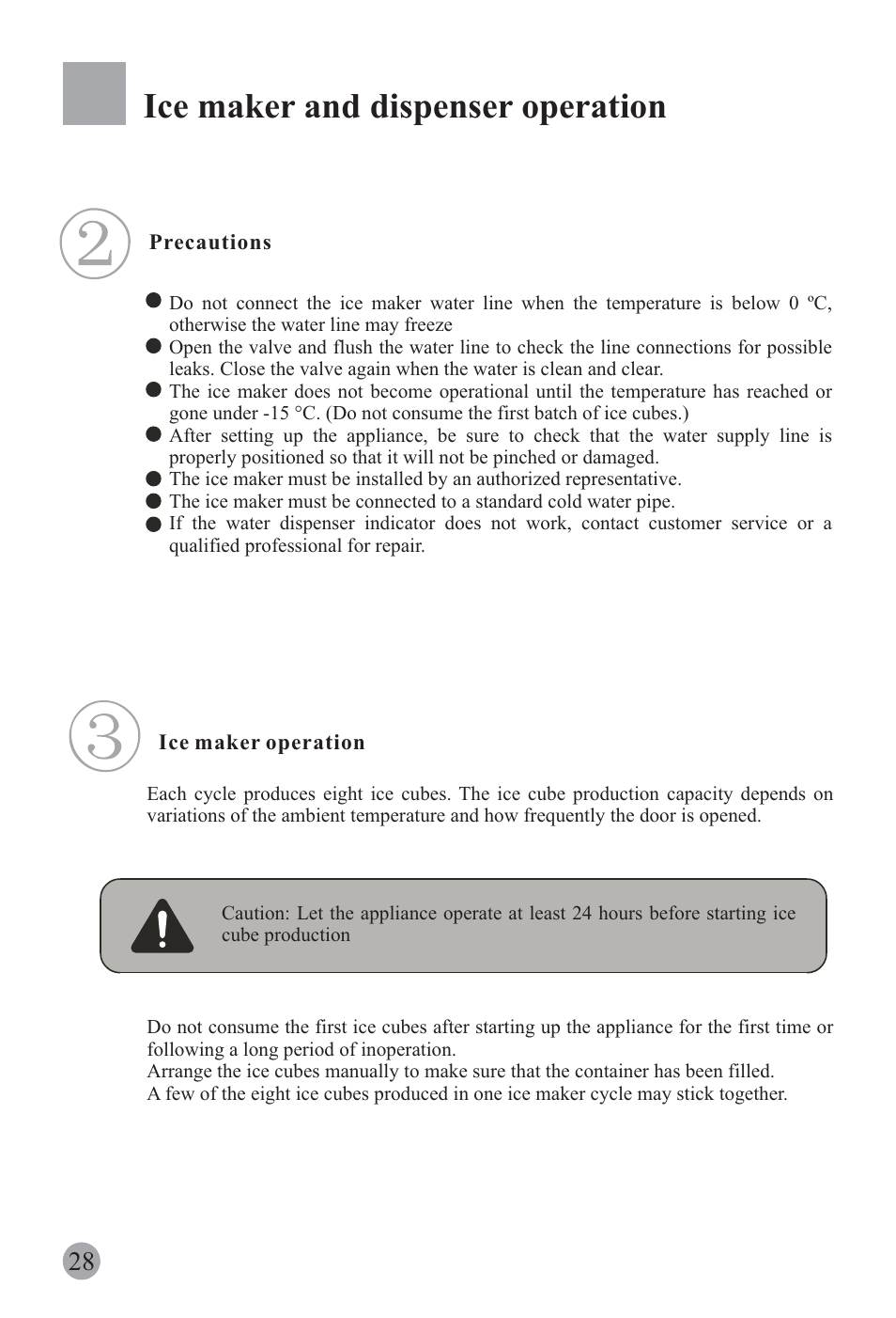 Ice maker and dispenser operation | haier REFRIGERATOR / FREEZER COMBO HRF-6631RG User Manual | Page 30 / 44