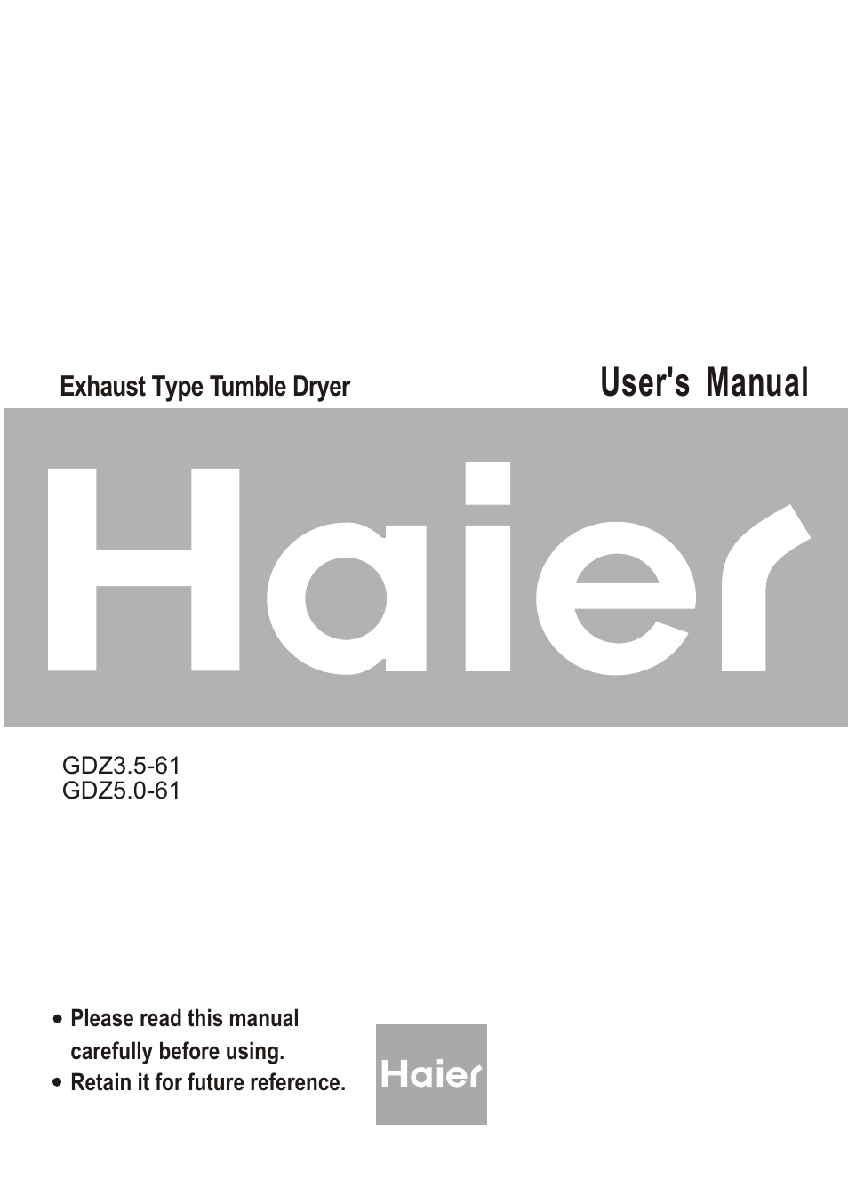 haier GDZ5.0-61 User Manual | 16 pages