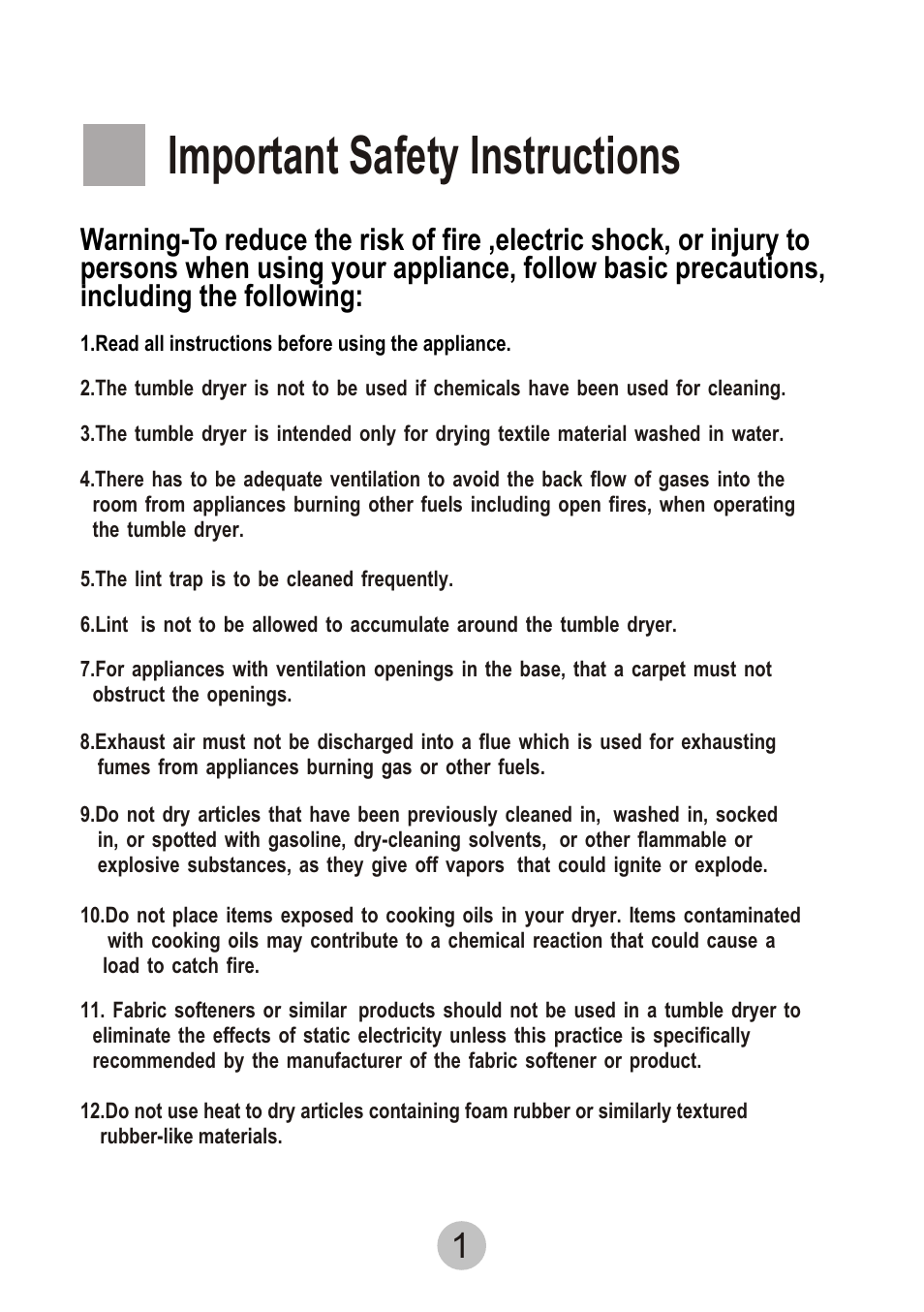 Т³гж 2, Important safety instructions | haier GDZ5.0-61 User Manual | Page 2 / 16