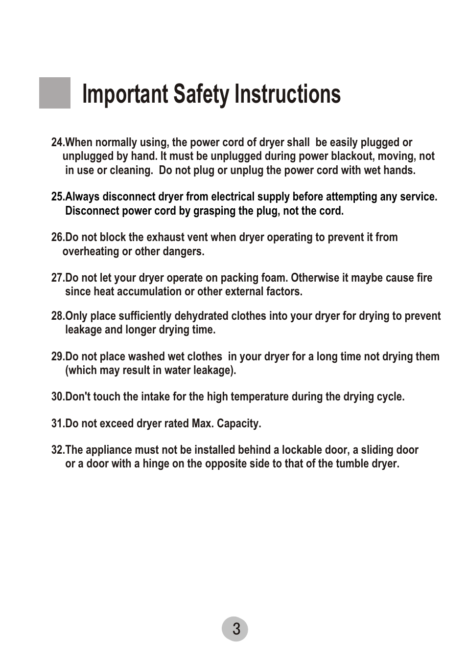 Т³гж 4, Important safety instructions | haier GDZ5.0-61 User Manual | Page 4 / 16