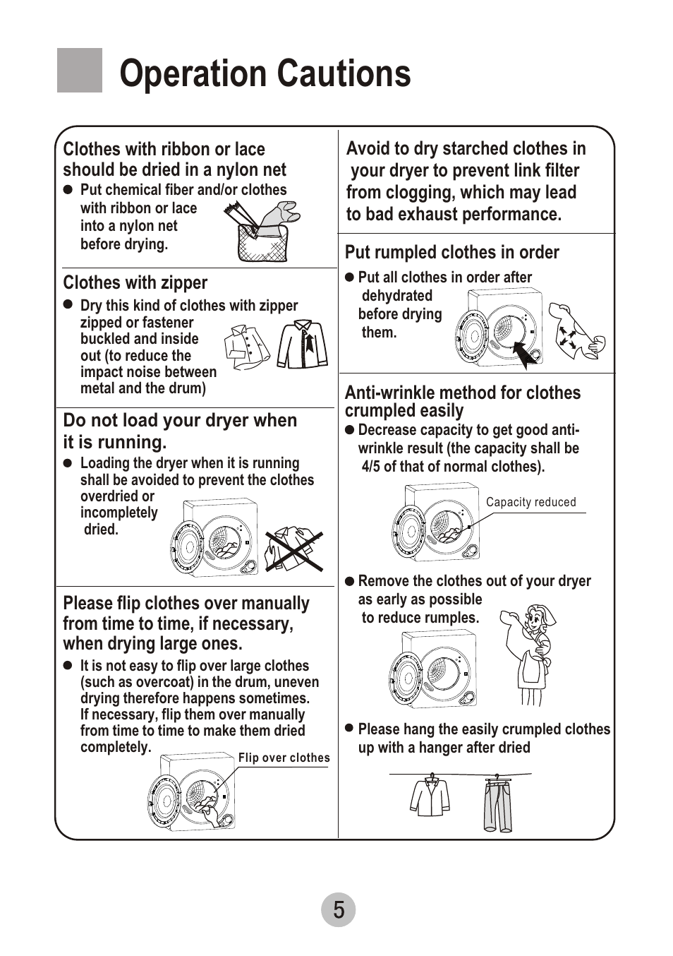 Т³гж 6, Operation cautions | haier GDZ5.0-61 User Manual | Page 6 / 16