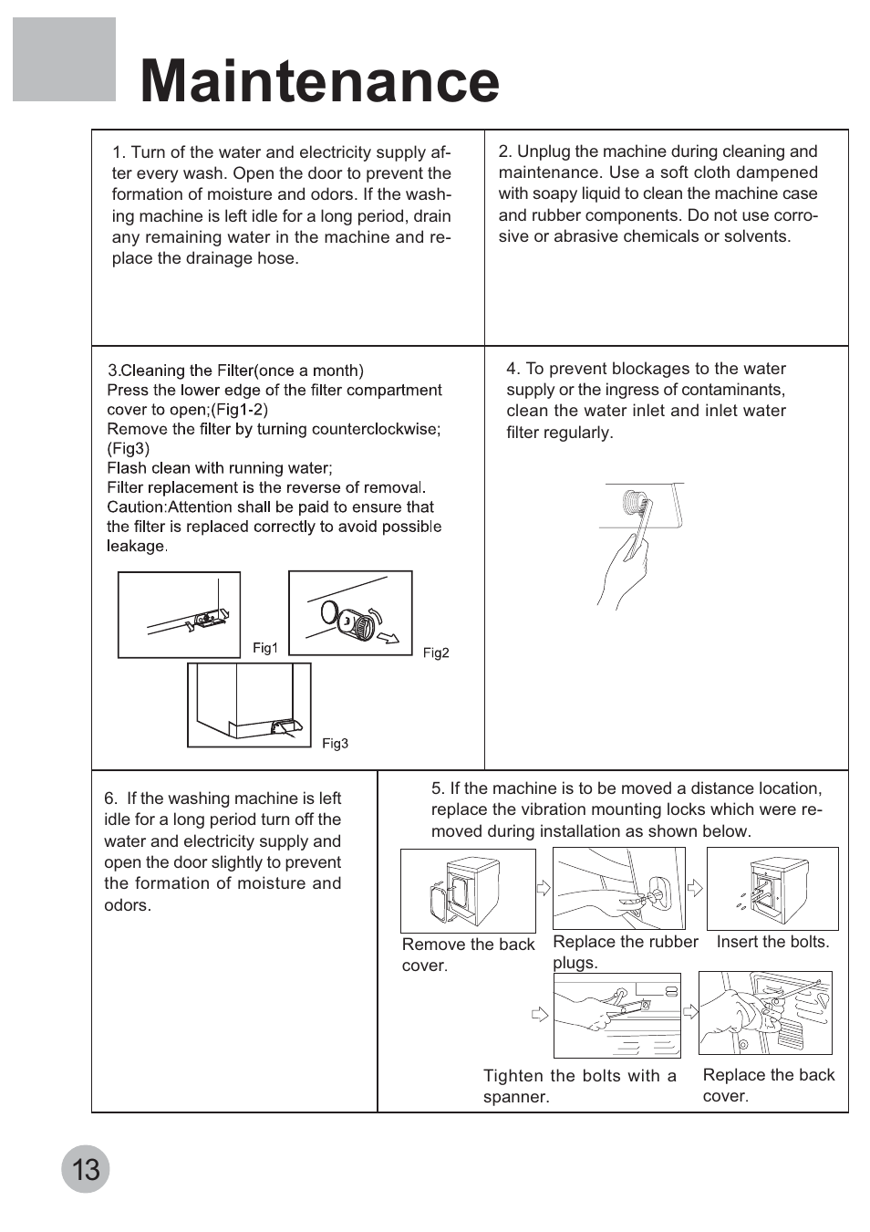 Maintenance | haier HBF855TVE User Manual | Page 15 / 18