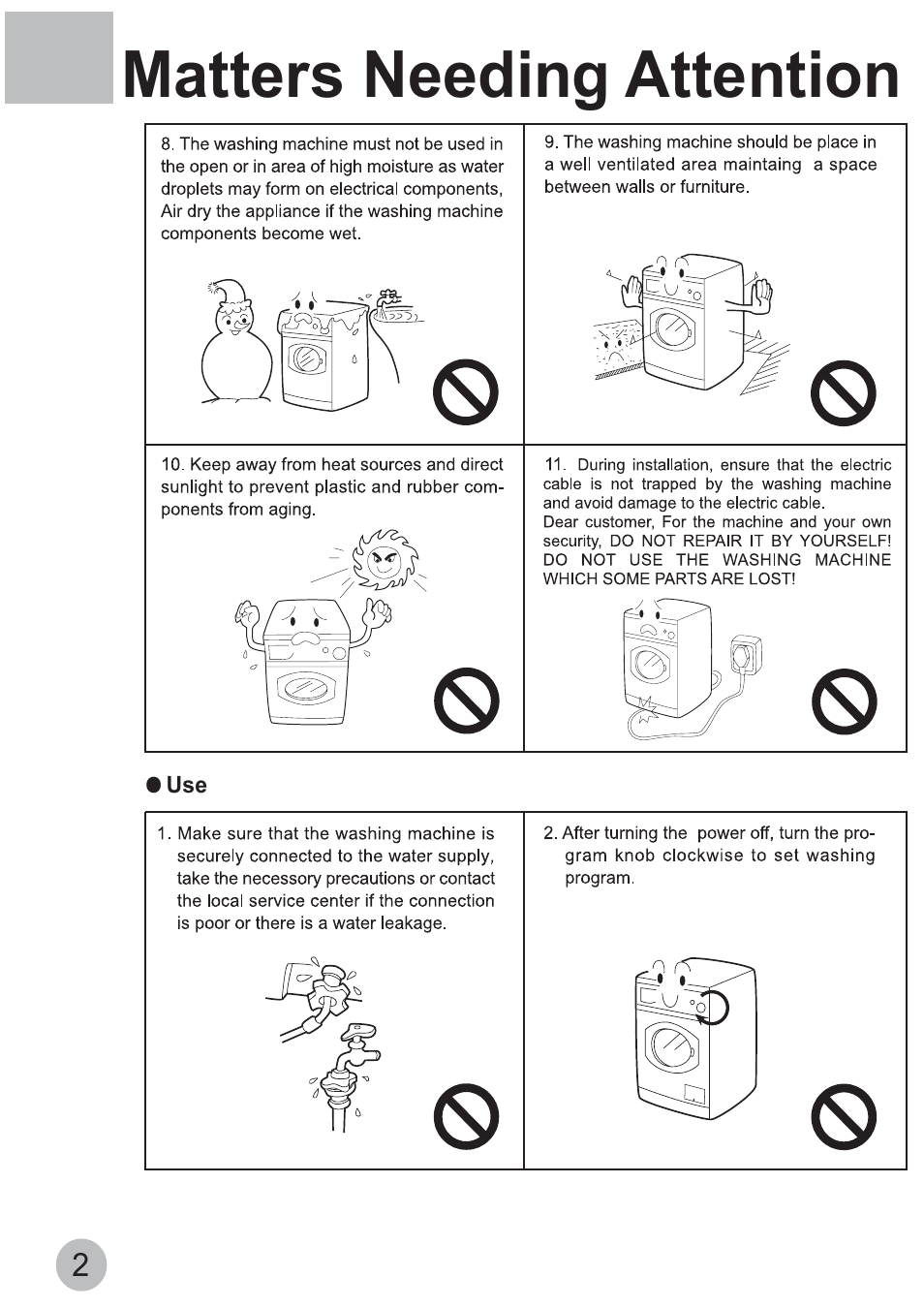 Matters needing attention | haier HBF855TVE User Manual | Page 4 / 18
