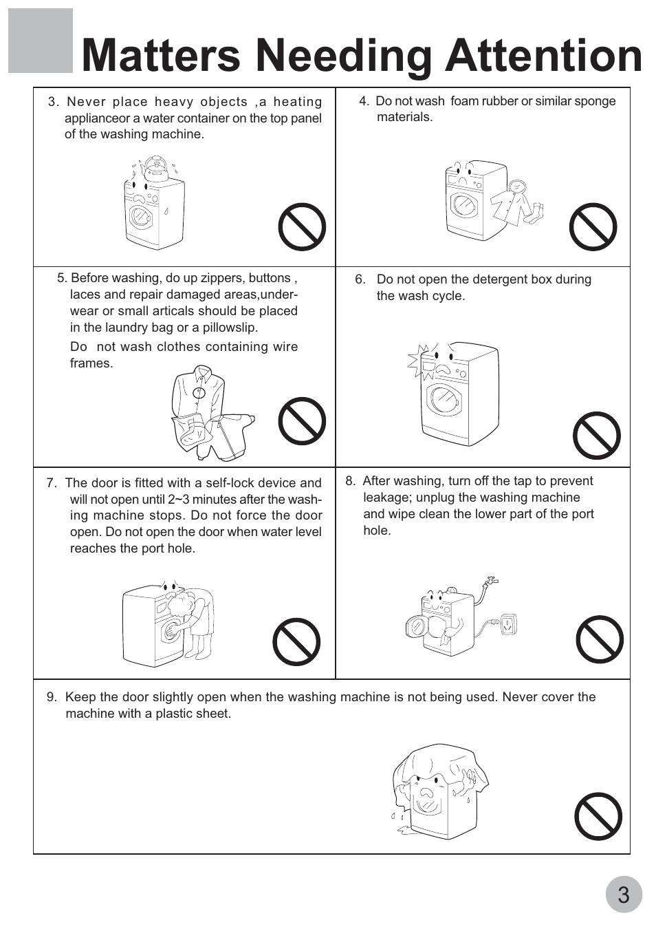 Matters needing attention | haier HBF855TVE User Manual | Page 5 / 18