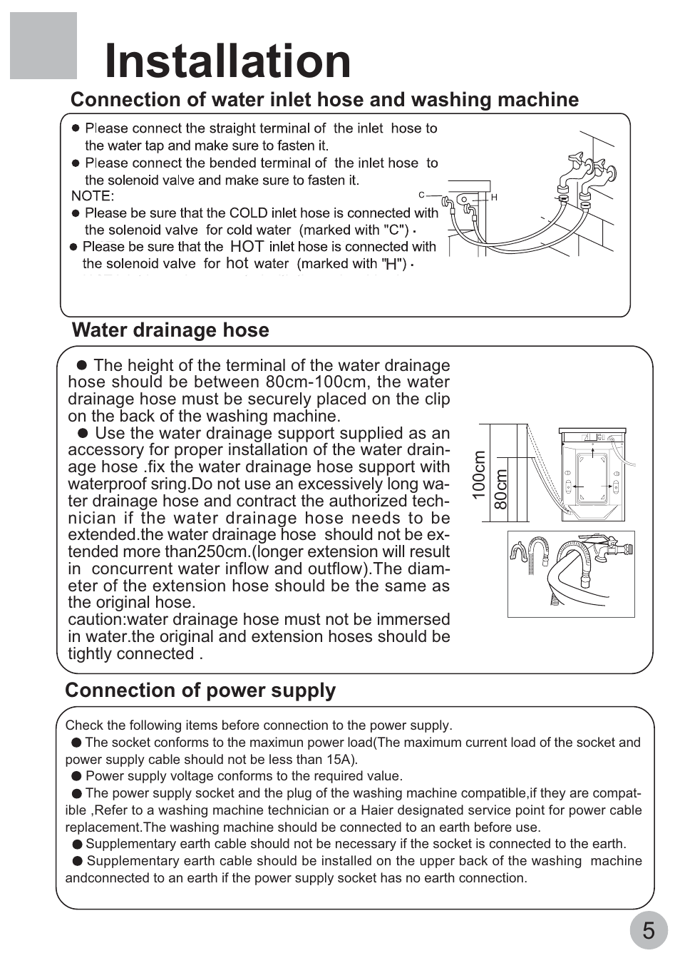 Installation | haier HBF855TVE User Manual | Page 7 / 18