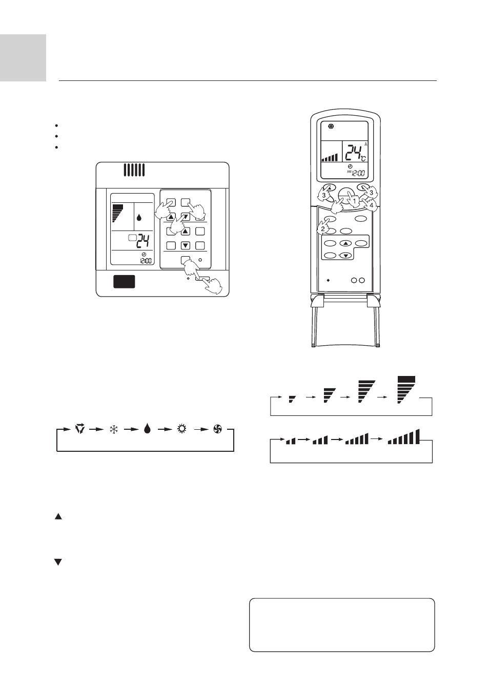 Operating instructions, Auto run, cool,heat and dry operation, Recommendations hints | 4) fan speed selection, 5) unit stop, Press temp button auto cool dry fan heat, Wire controller remote controller, Low mid high, Auto low mid high, Auto | haier AE092FCAJA User Manual | Page 11 / 35