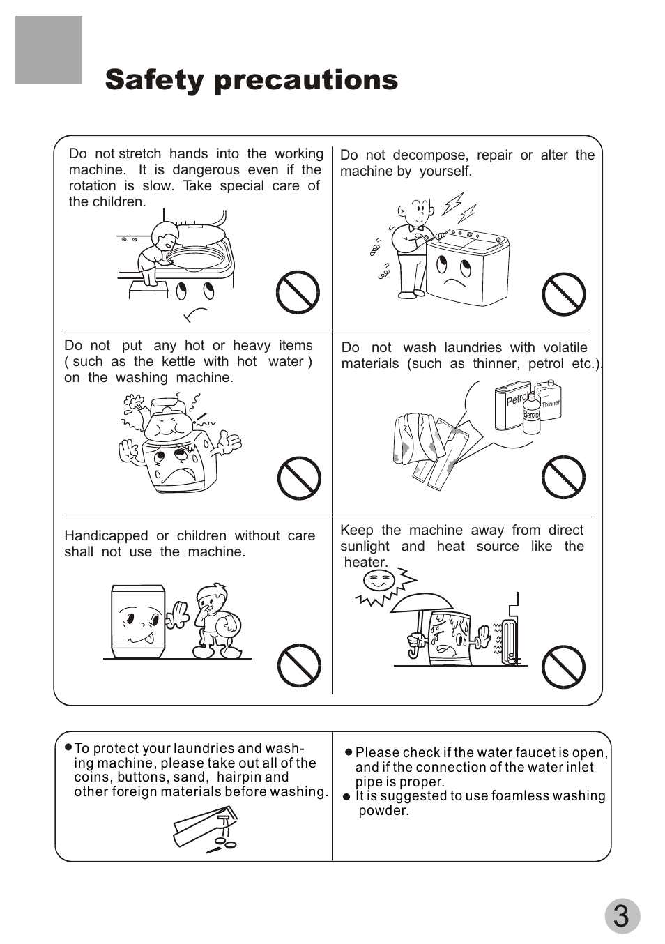 Т³гж 5, Safety precautions | haier HWM80-113S-Fiji User Manual | Page 5 / 19
