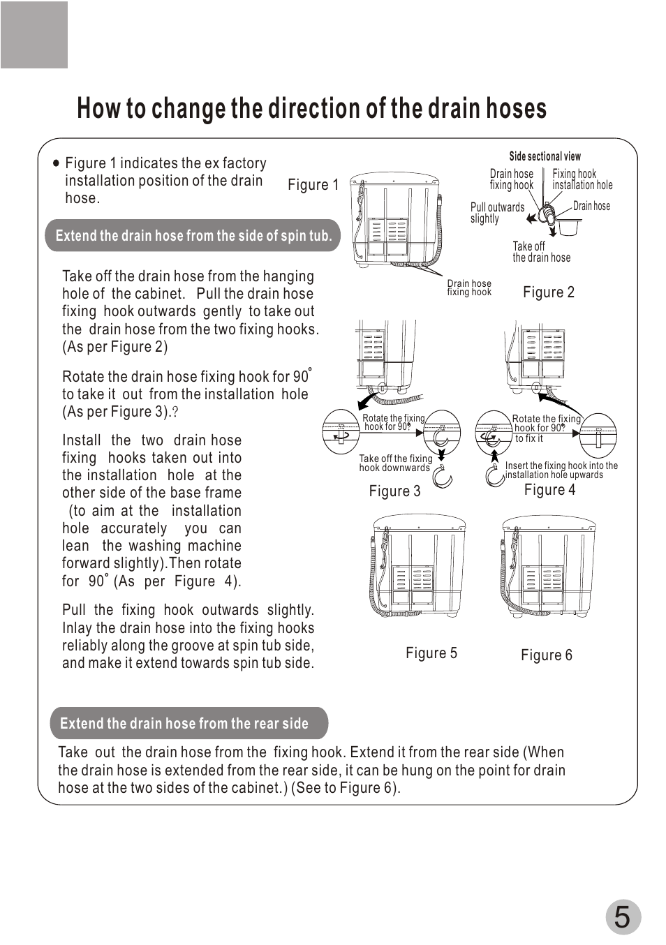 Т³гж 7, How to change the direction of the drain hoses | haier HWM80-113S-Fiji User Manual | Page 7 / 19