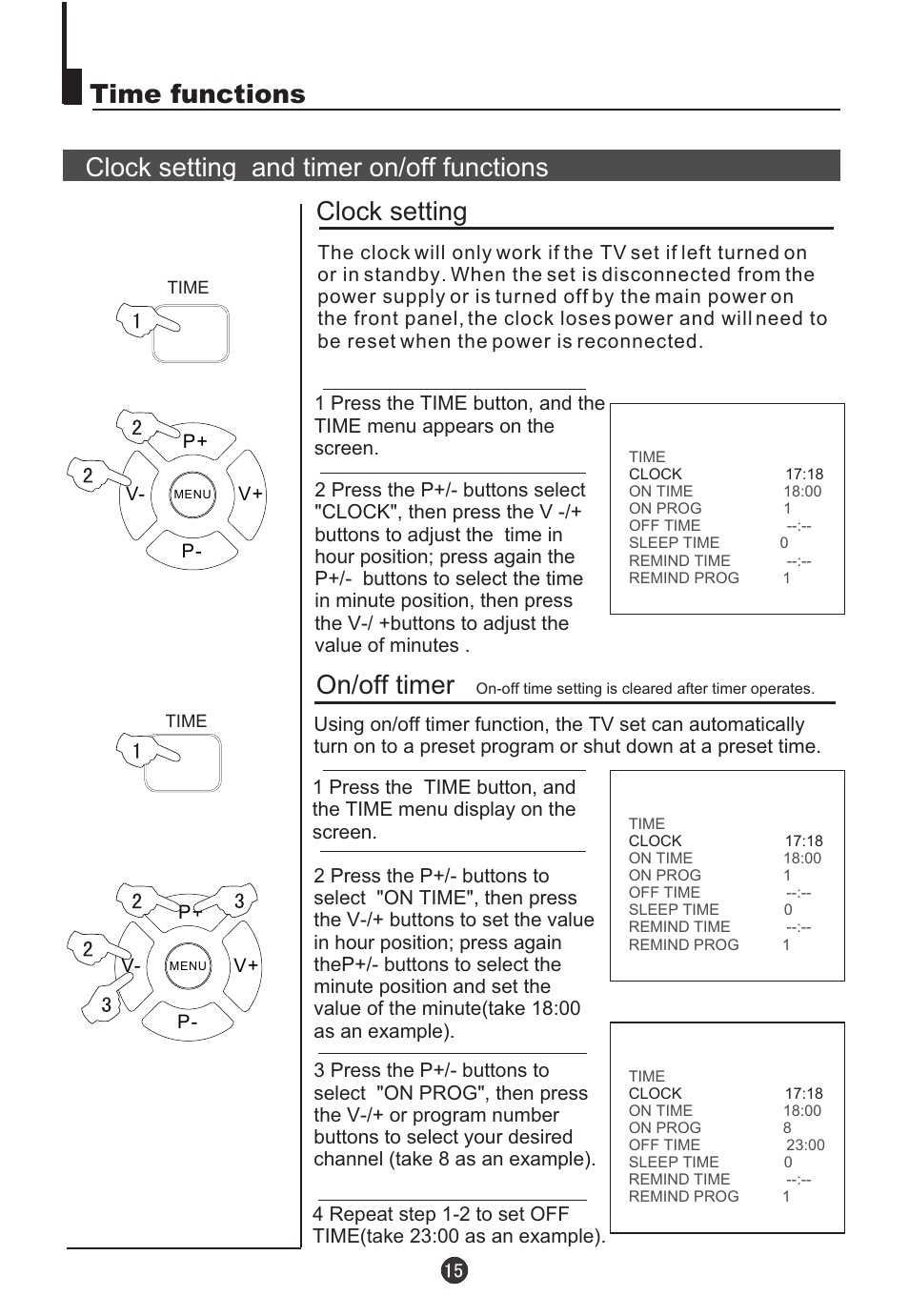On/off timer | haier 5115DVD User Manual | Page 17 / 35