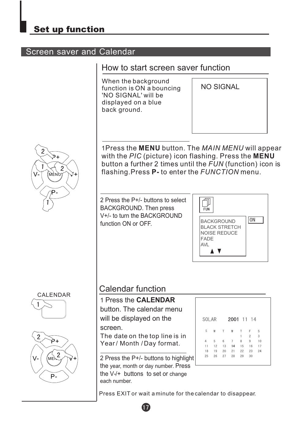 Calendar function | haier 5115DVD User Manual | Page 19 / 35