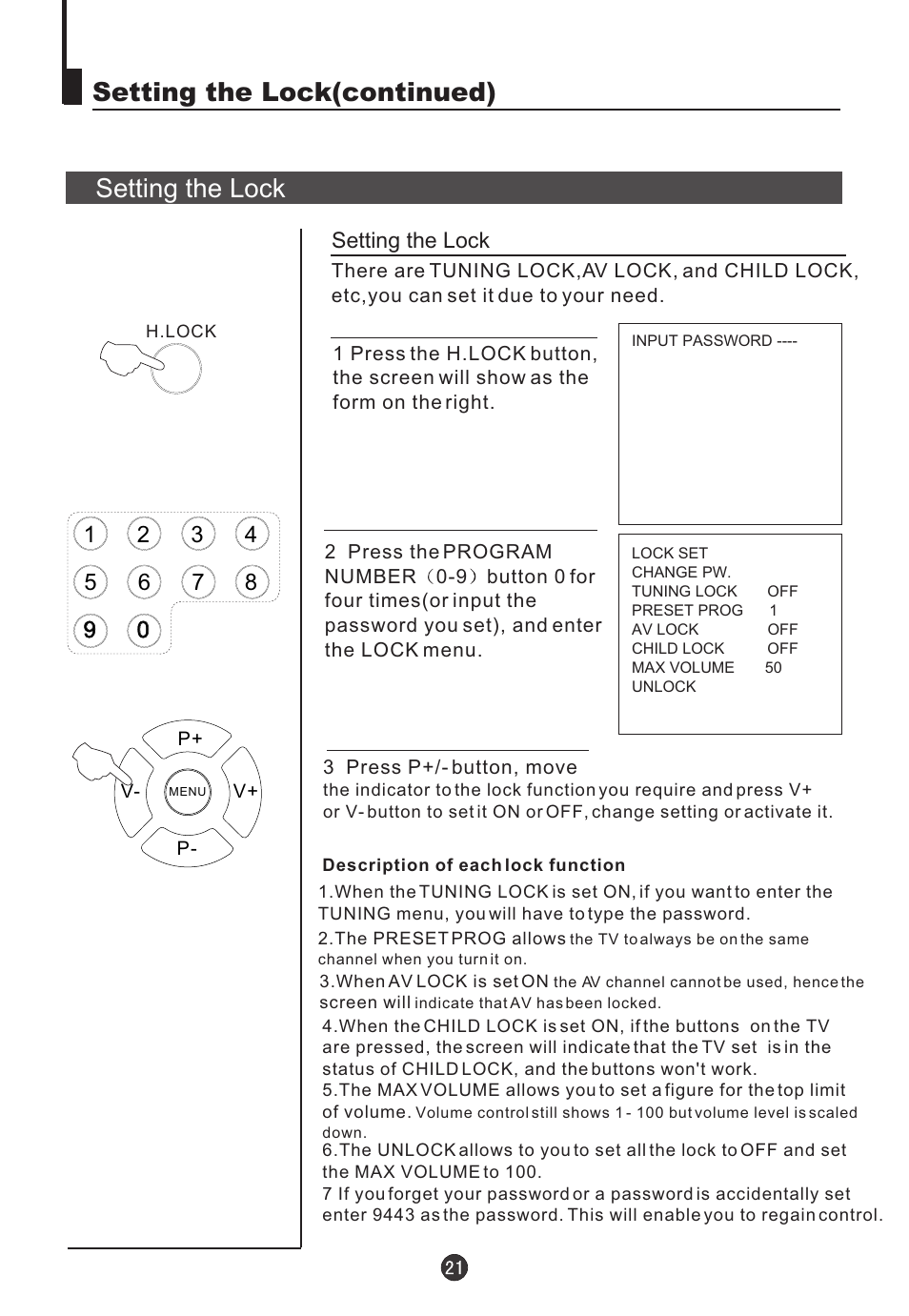 Setting the lock(continued) setting the lock | haier 5115DVD User Manual | Page 23 / 35