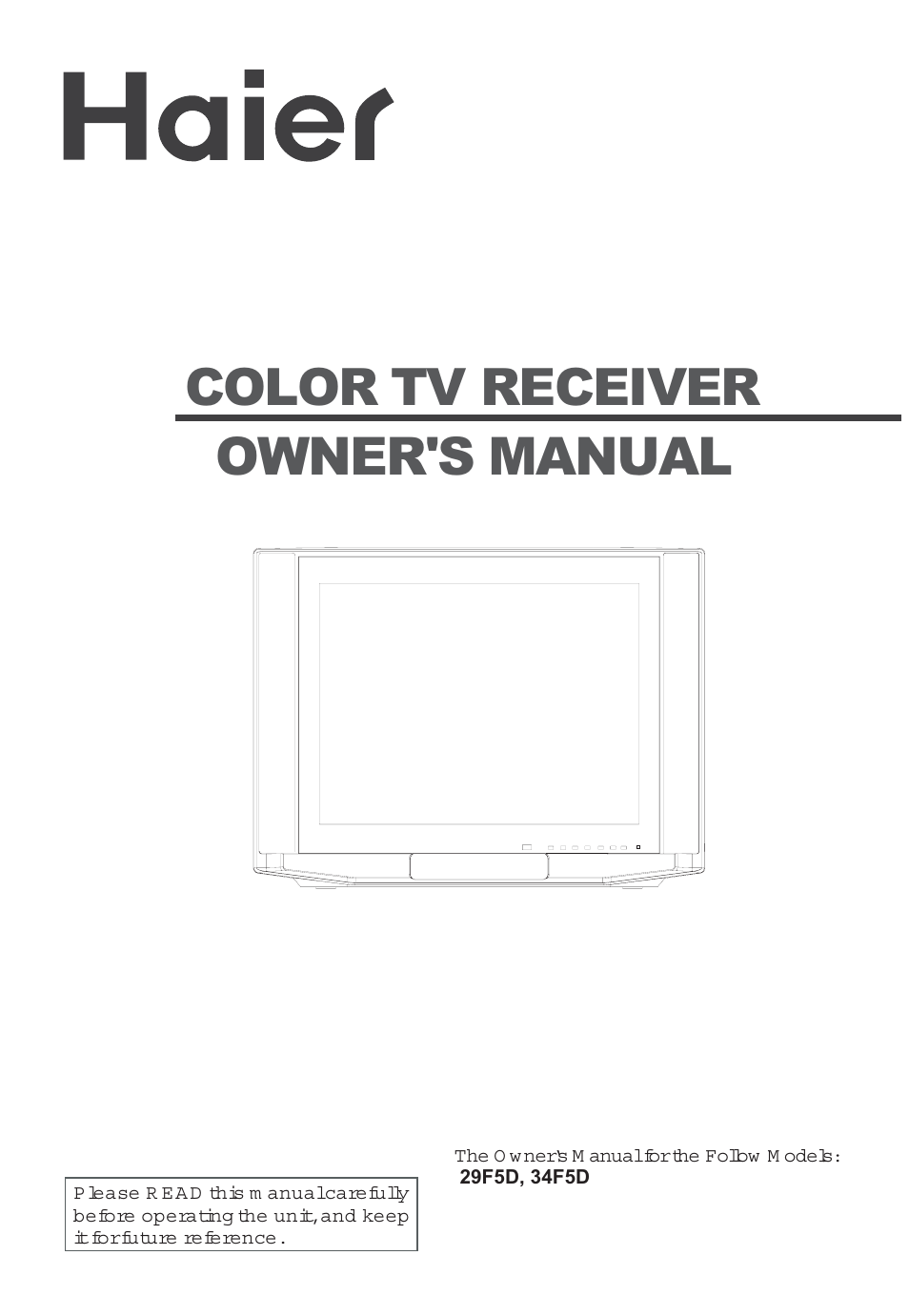 haier 29F5D User Manual | 45 pages