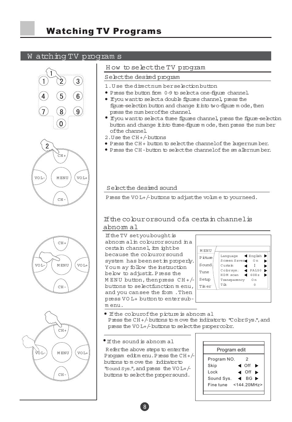 Watching tv programs w atching tv program s, H ow to select the tv program | haier 29F5D User Manual | Page 9 / 45