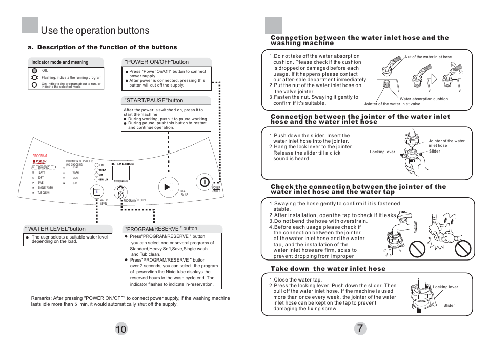 Use the operation buttons | haier HWM6802 User Manual | Page 8 / 9