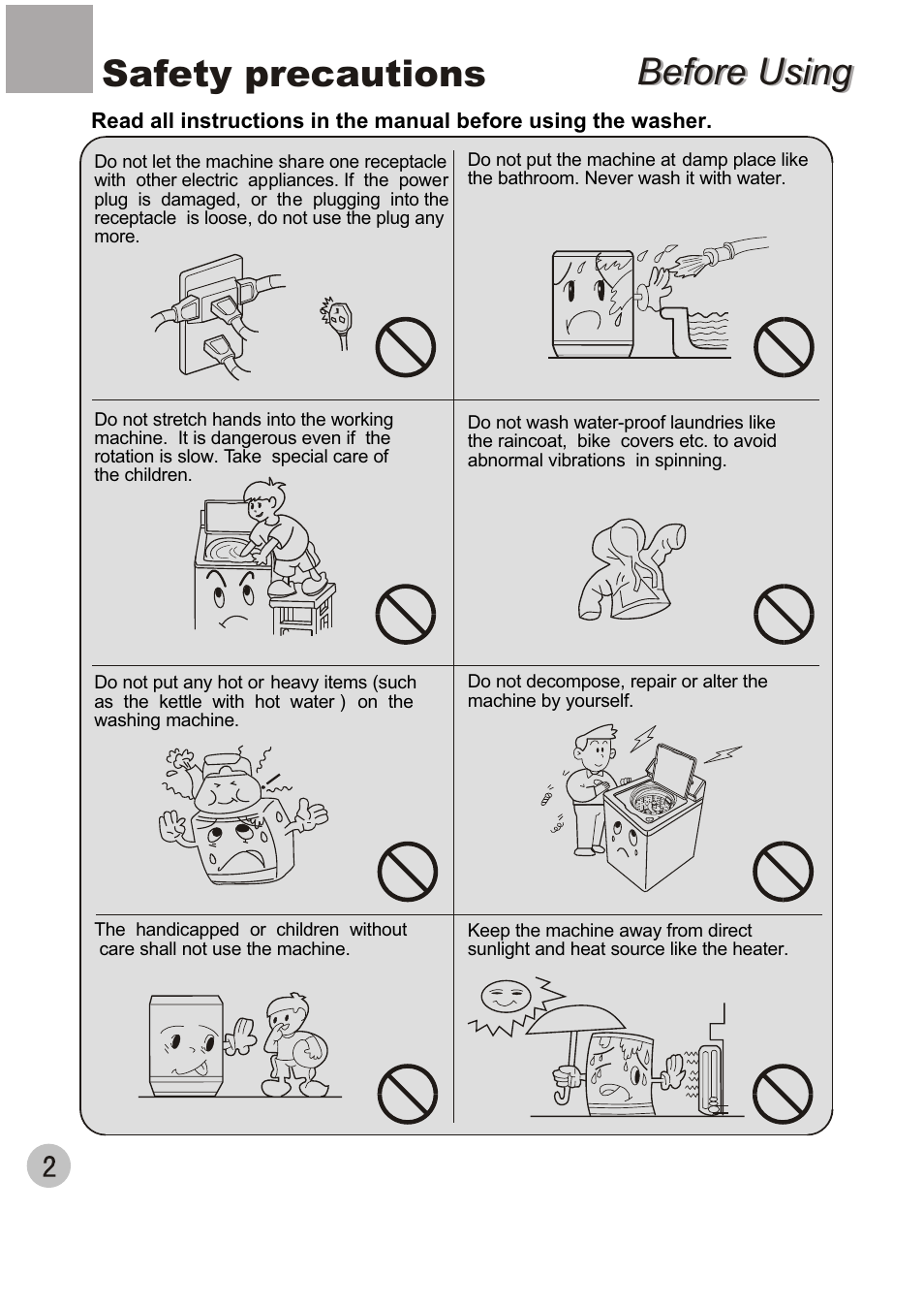 Before using, Before using safety precautions | haier XQJ100-96 User Manual | Page 5 / 16