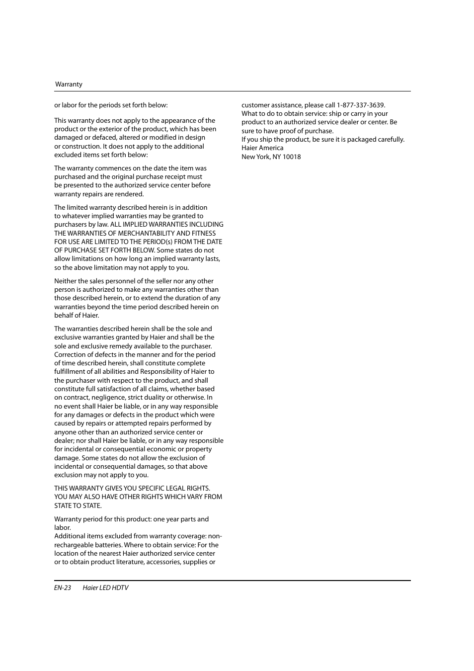 haier HL22XSL2 User Manual | Page 24 / 24